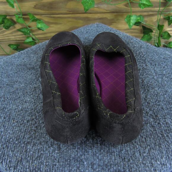 Lands' End Women's Ballet Brown Suede Sz 8 Wide Gently Used 2025 - Picture 4 of 6